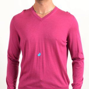 Kiton Men's Silk Cashmere  V-Neck Pullover Sweater US 2XL IT 56